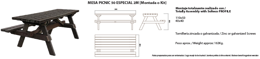 Mesa Picnic 50 Especial 2M